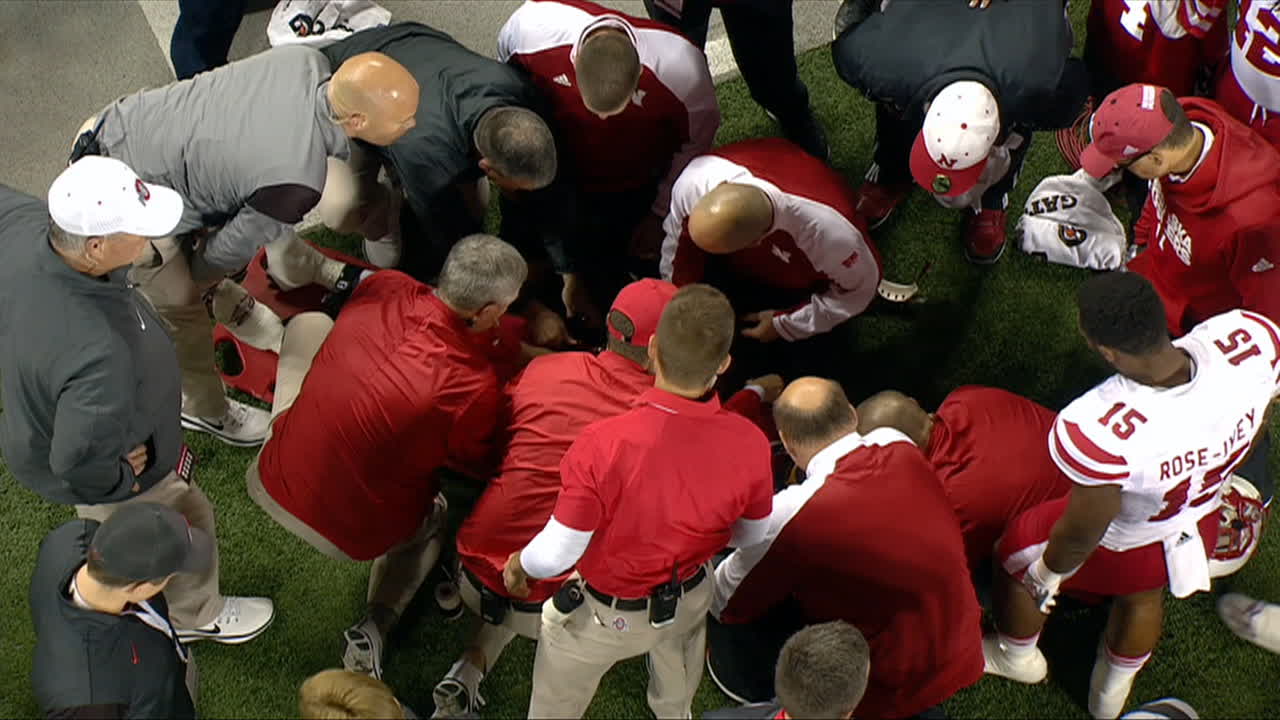 Nebraska training staff tends to QB Armstrong