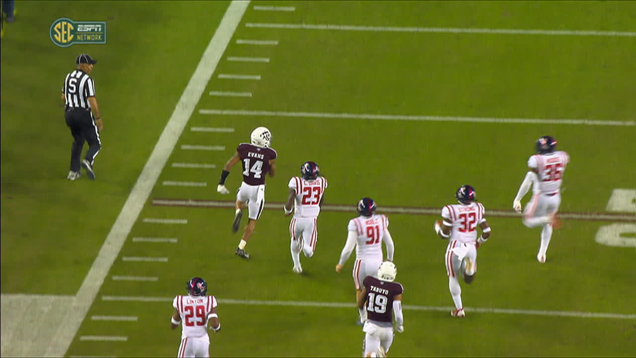 Texas A&M's Evans returns kickoff 90 yards