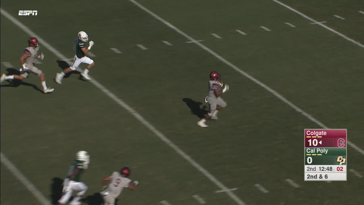 Colgate RB Matthews breaks away and runs for the long TD