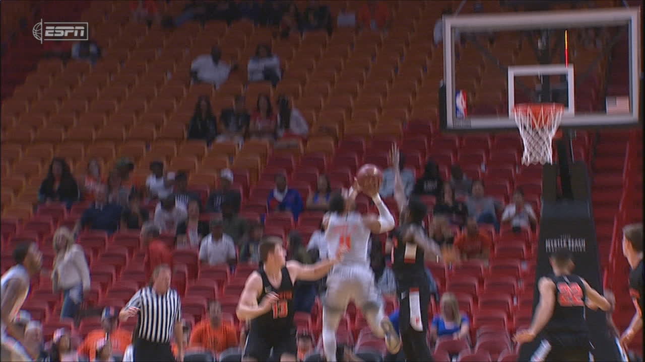 Miami's Brown shows finesse on tough shot
