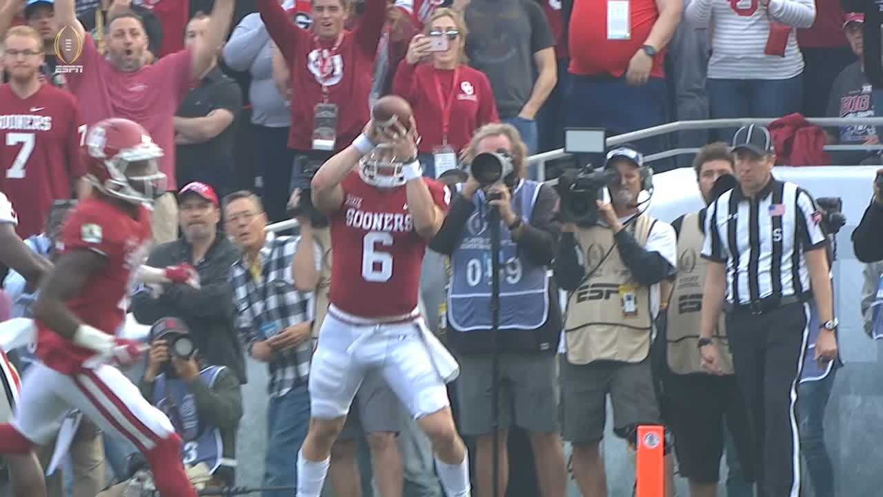 Mayfield catches first career TD just before half