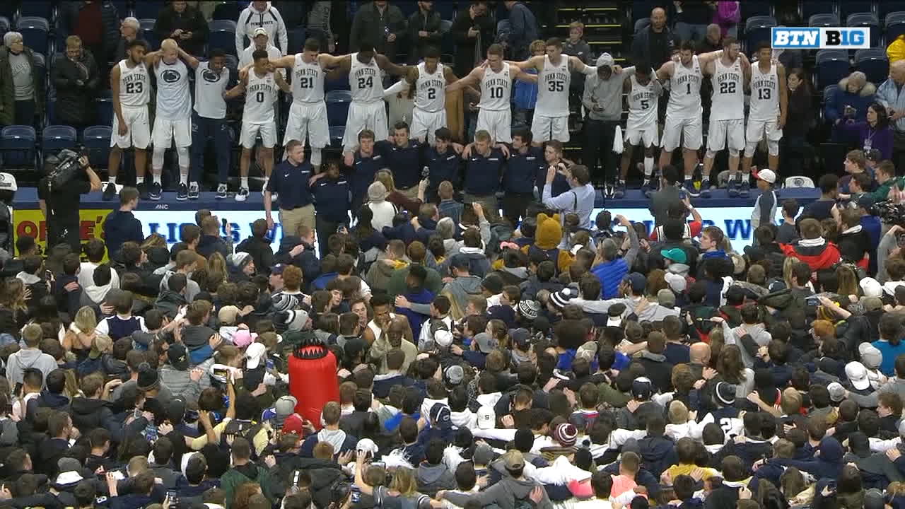 Penn State students storm the court after upsetting Michigan