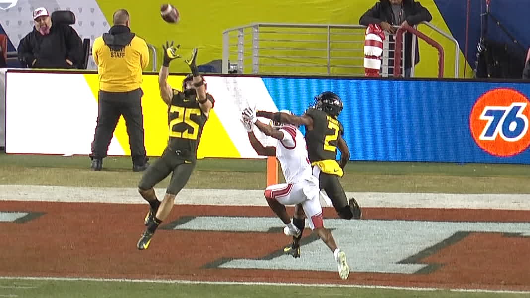 Breeze picks Huntley in the end zone