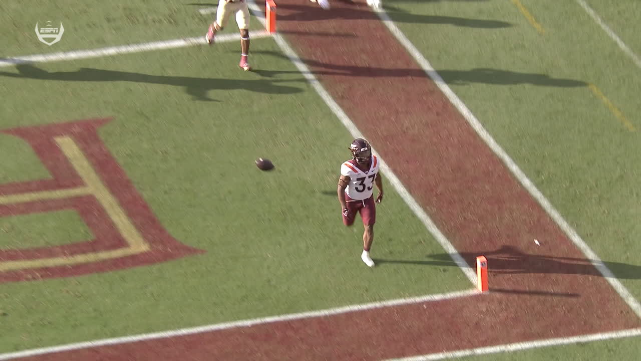 Bhayshul Tuten returns the kick 99 yards to the house for Virginia Tech