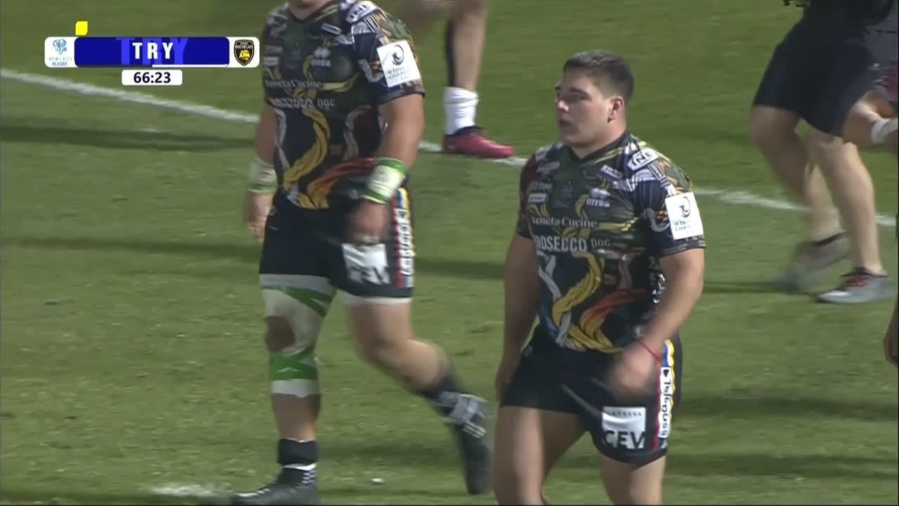 ¡Bautista Bernasconi y un try a pura potencia para Benetton!