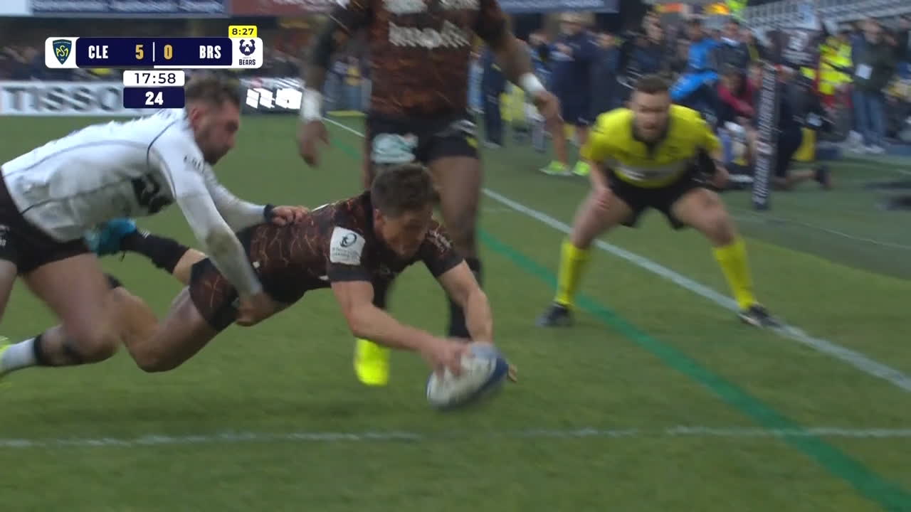 ¡Fantástica asistencia de Delguy para el try de Clermont!