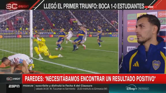 Paredes: "Estábamos sintiéndonos mejor y necesitábamos un buen triunfo"