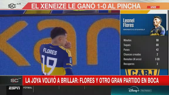La joya volvió a brillar: Gran partido de Flores en la victoria de Boca ante Estudiantes