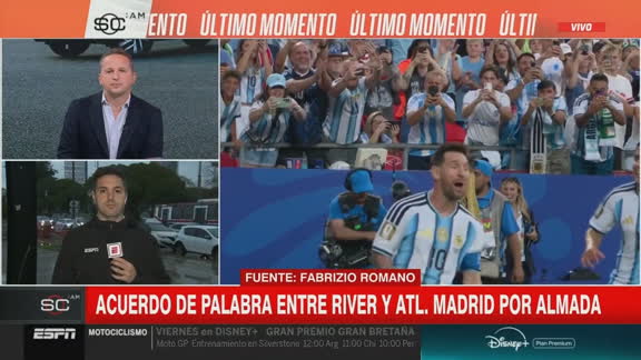 Acuerdo de palabra entre River y Atl. Madrid por Almada