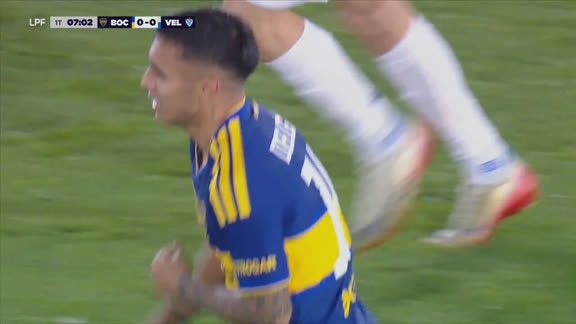 ¡Palo! Delgado tuvo el primero de Boca ante Vélez