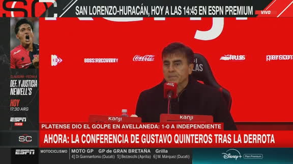 Quinteros: "El resultado fue lo único negativo; Independiente mereció más"