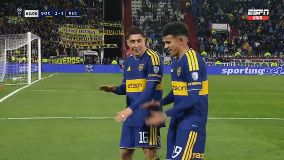¡Golazo de Flores para el 3-1 de Boca ante Recoleta en Parque Patricios!