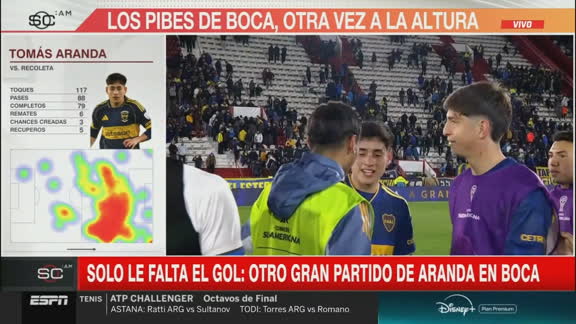Solo le falta el gol: otro gran partido de Aranda en Boca