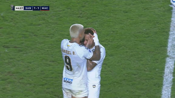 ¡Gran pase de Neymar y definición de Gabigol para el empate de Santos!