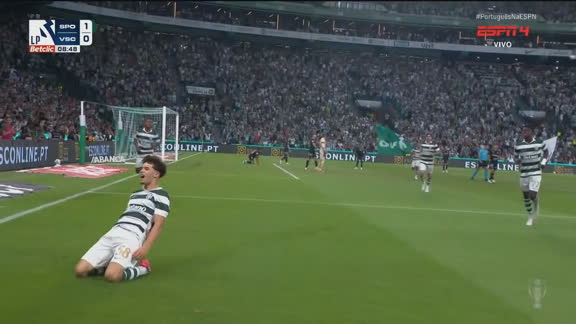 Gol do Sporting! Flávio Gonçalves aproveita linda jogada de Fotis Ioannidis e abre o placar contra Vitória de Guimarães