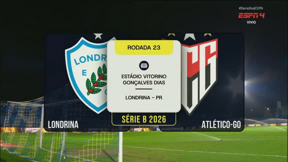 Londrina x Atlético-GO AO VIVO! Equipes se enfrentam no Estádio do Café, no Paraná, pela 23ª rodada na Série B