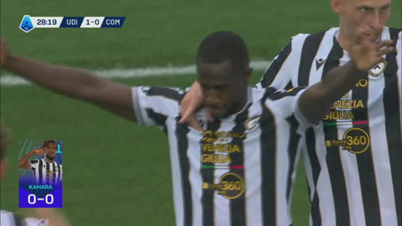 ¡Golazo de Kamara para el 1-0 de Udinese ante Como!
