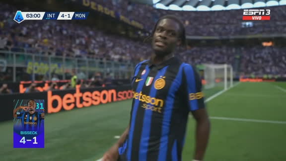 ¡Partido liquidado! Bisseck festejó el 4-1 ante el Monza en la Serie A