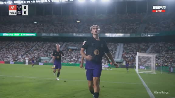 ¡Fermín hizo lo que quiso! Golazo y doblete para el 5 a 0 ante el Elche