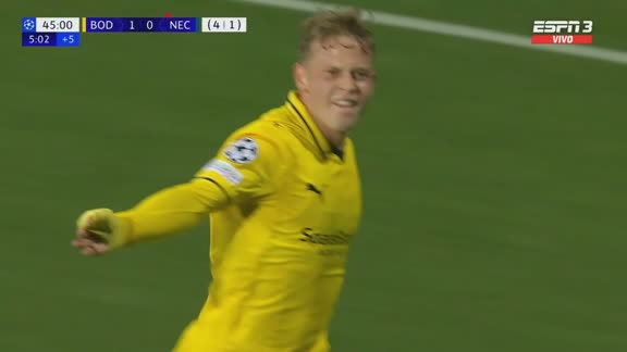 Serie liquidada: Auklend anotó el 5-1 ante el Nec Nijmegen y el Bodo/Glimt jugará la Fase Liga