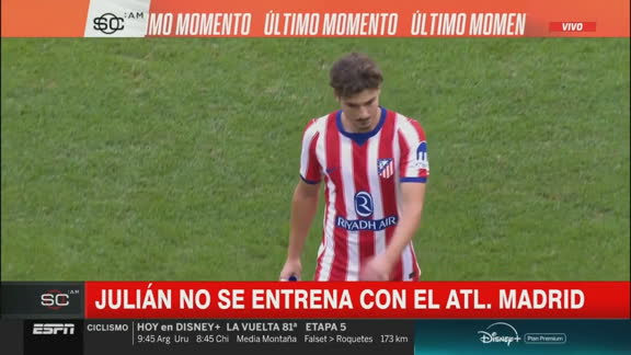 Julián Álvarez no se entrena con Atlético Madrid