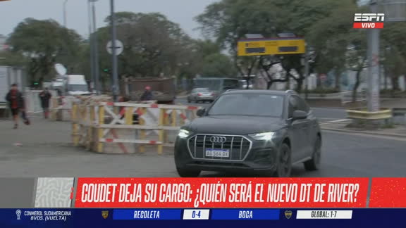 Coudet arribó al Monumental luego de la eliminación en la Sudamericana