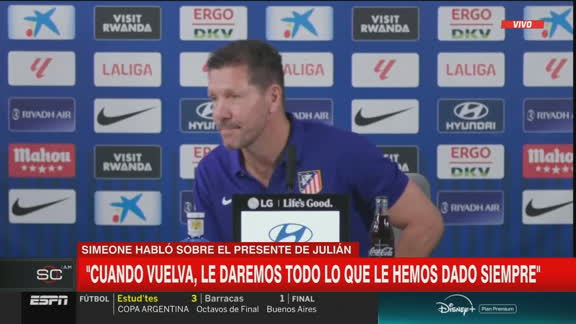 Simeone: "Julián no va a estar ante Sevilla"