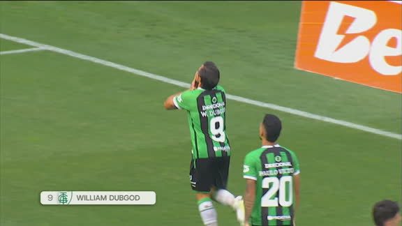 Gol do América-MG! Willian Dubgod recebe cruzamento na área e faz 1 x 0 contra a Ponte Preta; VEJA