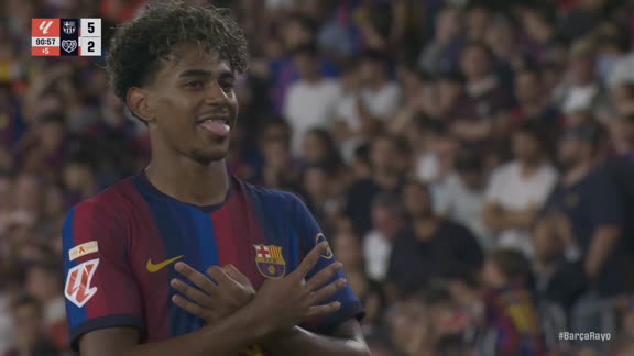 ¡Zurdazo mágico de Lamine Yamal para el 5-2 de Barcelona!