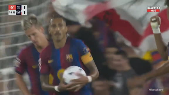 Llegó el empate: Raphinha puso 1-1 contra Rayo Vallecano
