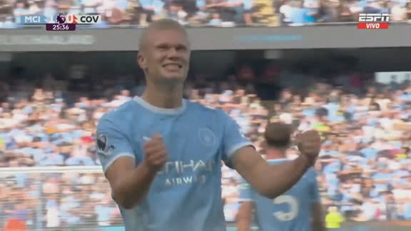 ¡Tremendo centro de Semenyo y golazo de Haaland para el City!