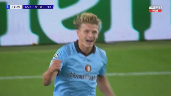 ¡El gol del honor! Steijn descontó ante Barcelona