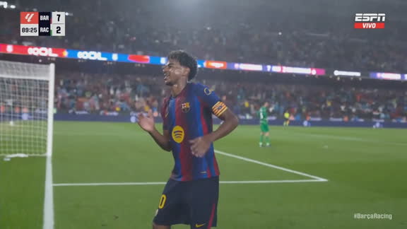 Jugada top de Adeyemi y gol de Lamine Yamal para el ¡7-2! del Barcelona