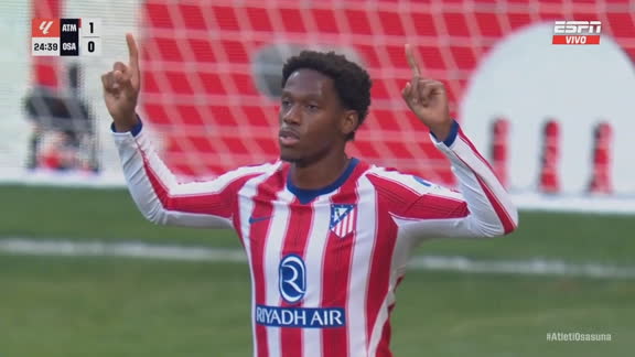¡Linda jugada del Atlético de Madrid y gol de David para el 1-0!