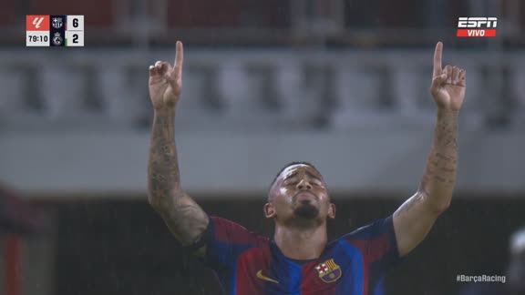¡Al ángulo! Golazo de Gabriel Jesus para el 6-2 del Barcelona