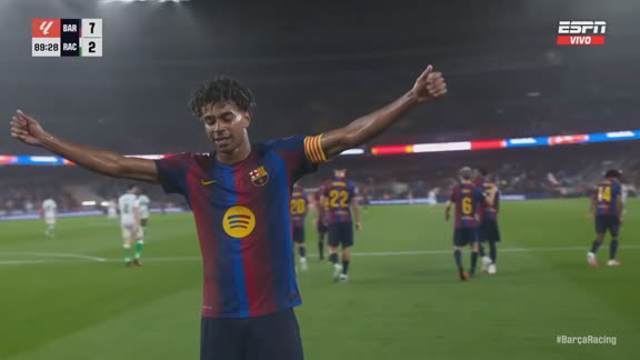 Lamine Yamal le puso el moño a la goleada del Barcelona