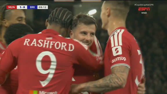 Gol do Manchester United! Mason Mount faz o 2° contra o Brighton pela Copa da Liga Inglesa