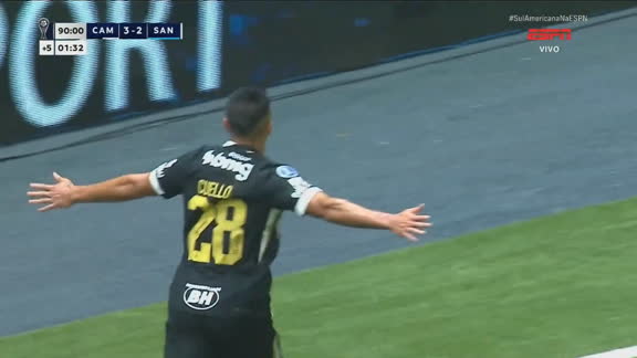 Gol do Galo nos acréscimos! Cuello cabeceia no canto e empata confronto contra o Santos; VEJA