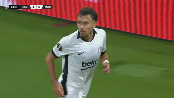 Dentro del área, Fakili no falló y Besiktas abrió la cuenta ante el Marsella