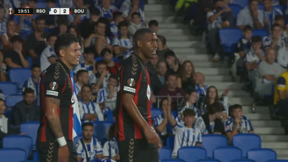 Rayan apareció por el segundo palo y anotó el 2-0 ante la Real Sociedad
