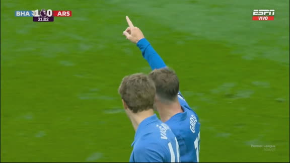 ¡Qué golazo! Pascal Gross y el 1-0 de Brighton ante Arsenal