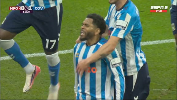 ¡Primer gol del Coventry en la Premier! Da Silva puso el 1-0 ante el Nottingham