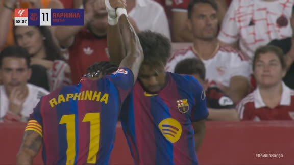 ¡Cabezazo de Raphinha remonta para el Barcelona!