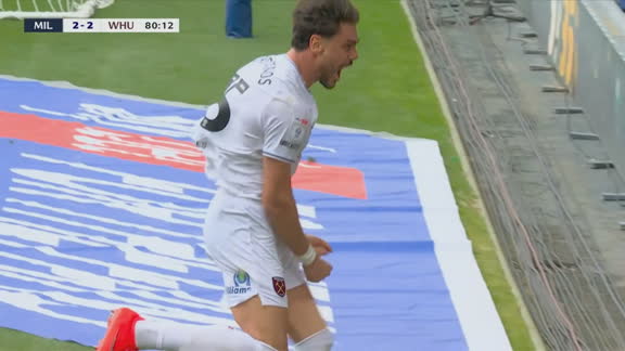 Cabezazo goleador de Mavropanos para el 2-2 del West Ham ante el Millwall