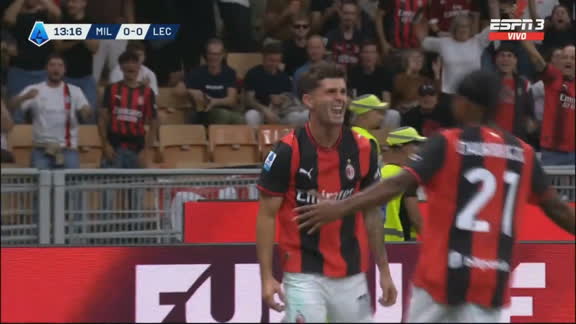 ¡Golazo de Pulisic para el 1-0 del Milan ante el Lecce en San Siro!