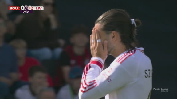 ¡Qué cerca, Dominik! Szoboszlai, a centímetros de abrir el marcador ante el Bournemouth