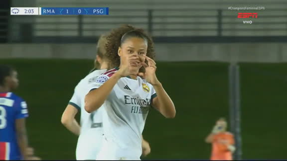 Gol do Real Madrid! Felicia Schroder se estica na área e faz 1 x 0 contra o PSG; VEJA