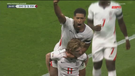 Gol da Inglaterra! Anthony Gordon recebe lindo passe de Bellingham e empata contra a Espanha