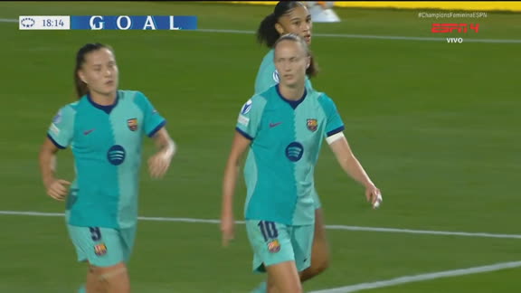 GOLAÇO do Barcelona! Caroline Hansen faz a fila na defesa da Roma e abre o placar na Champions Feminina