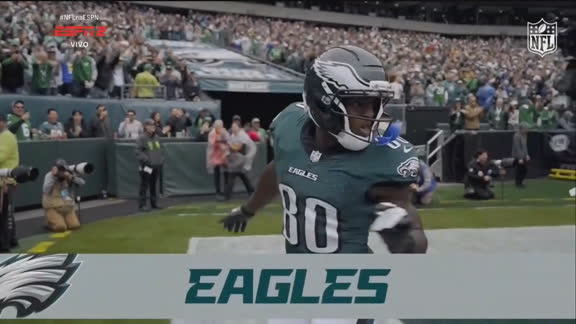 Touchdown espetacular dos Eagles! Cooper vence a marcação dos Rams e fica com a bola na endzone